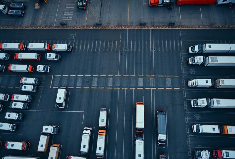 Trucking yard with semi trucks representing the April 2026 market landscape