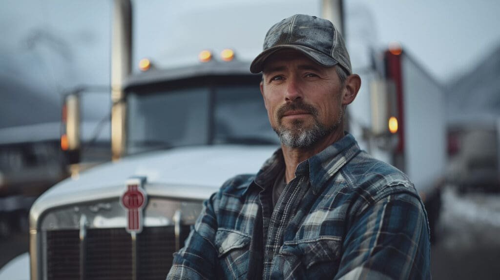 picture of a man in front of a truck