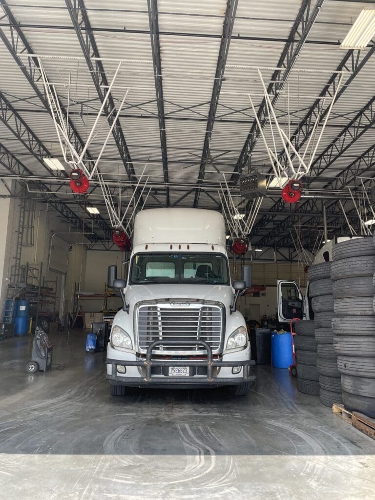 Truck in the repair shop