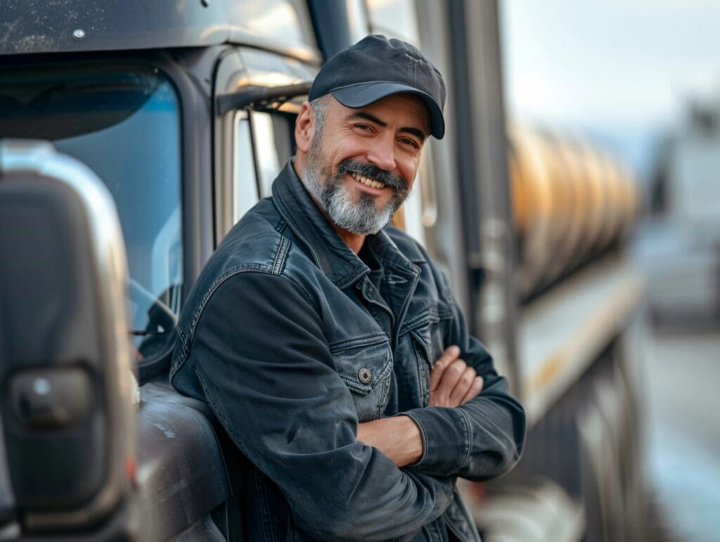trucker standing near his truck