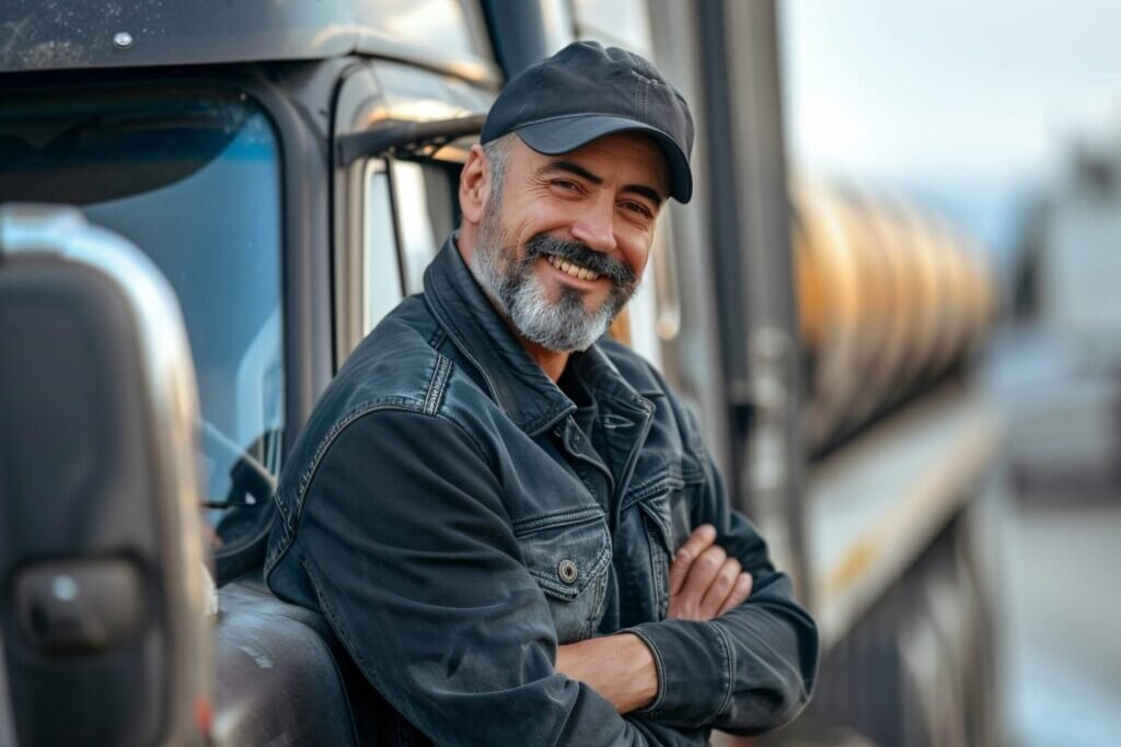 trucker standing near his truck