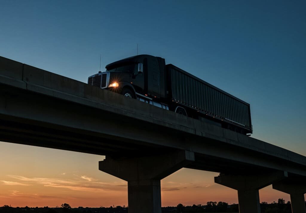 truck on a bridge