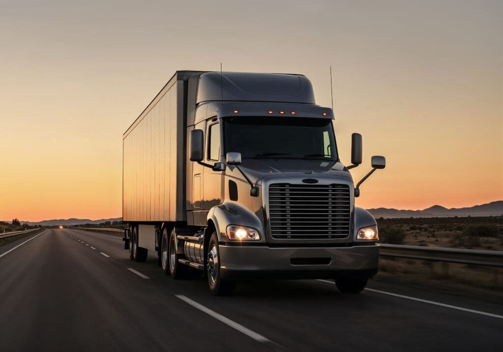 truck in a sunset